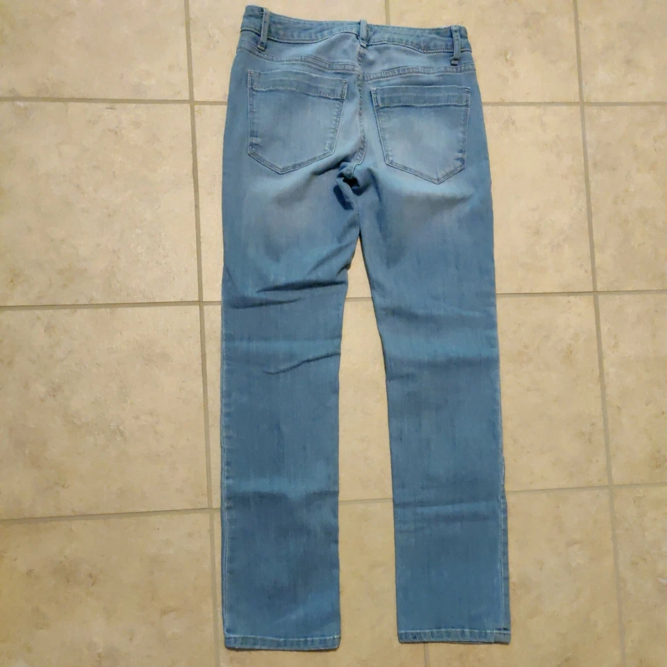 Simply Vera Vera Wang Mujer 2 Vaqueros Desgastados Cremallera Recto Lavado Claro Foto 3 de 4