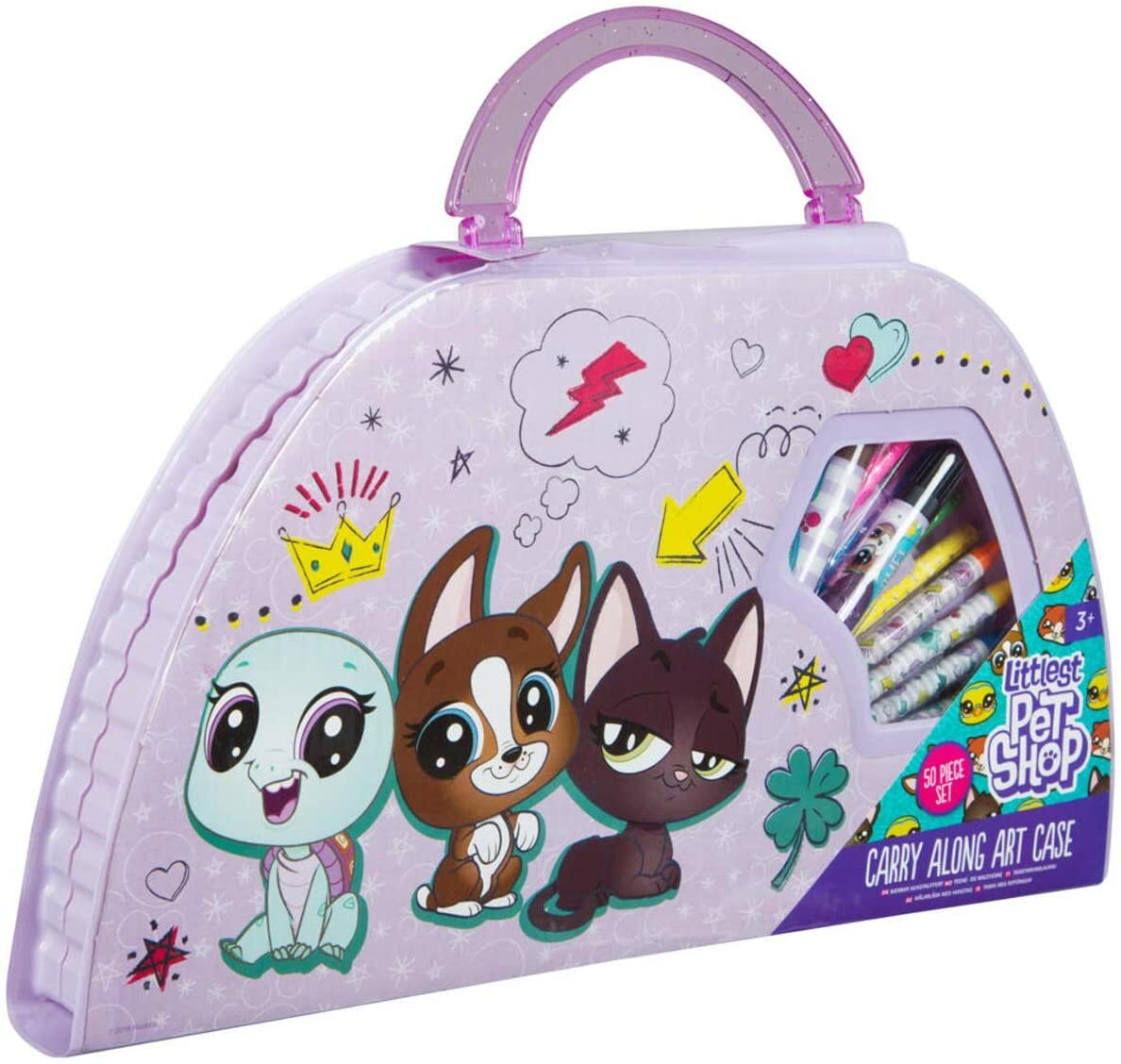 Littlest Pet Shop Mega Art Case Set Colouring Drawing Painting Carry Case School