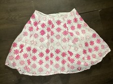 Lovers Friends Pink Floral Embroidered Skirt Size XS