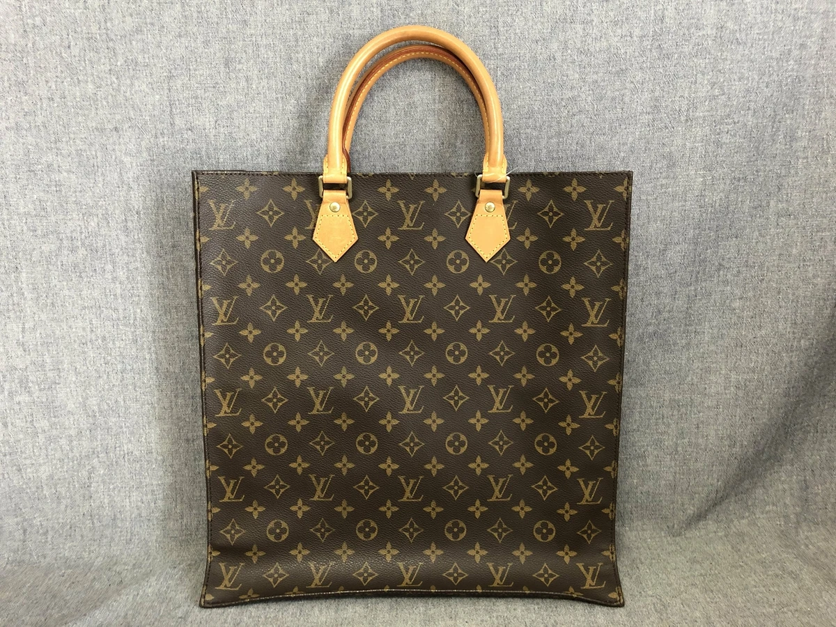 Authentic Louis Vuitton Tote Bag Sac Plat Brown Monogram M51140