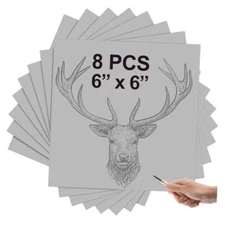  8 Pcs Gray Linoleum Block Rubber Carving Block Soft Linocut Block 6 x 6 Inch