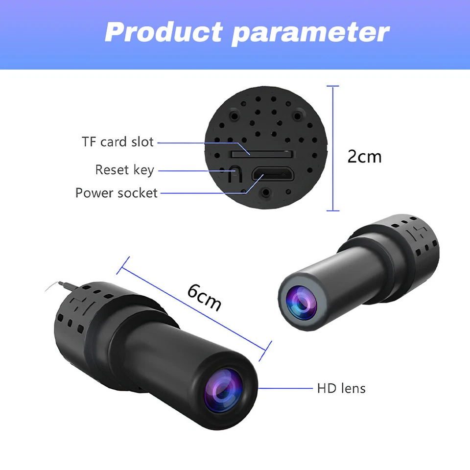 HD Micro Camera Video Recorder 1080p Video Recorder IP Remote Monitoring WiFi - Image 2 of 4