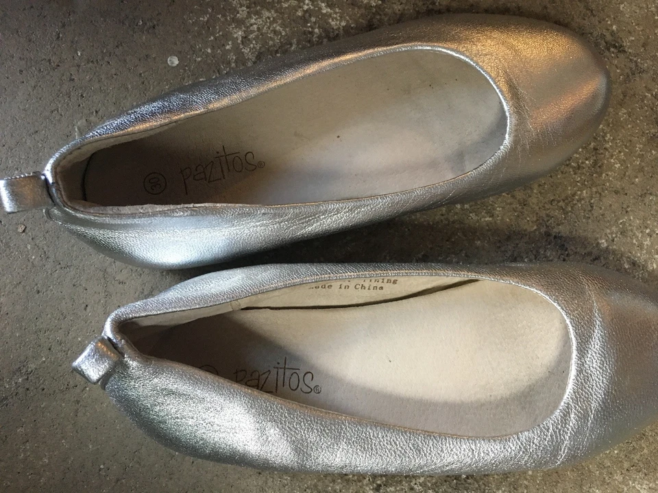 **Planos Pazitos 0330 - Niñas Grandes Talla 12 US EUR 30, Plateados Foto 4 de 4