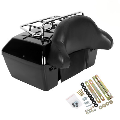 Motorcycle Luggage Pack Trunk Tail Box Backrest Top Rack For Harley Touring