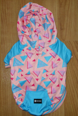 Fesh Pawz Paws Dog Cat Retro 80s Pink Hoodie Jacket Pocket Pet Clothes M Medium
