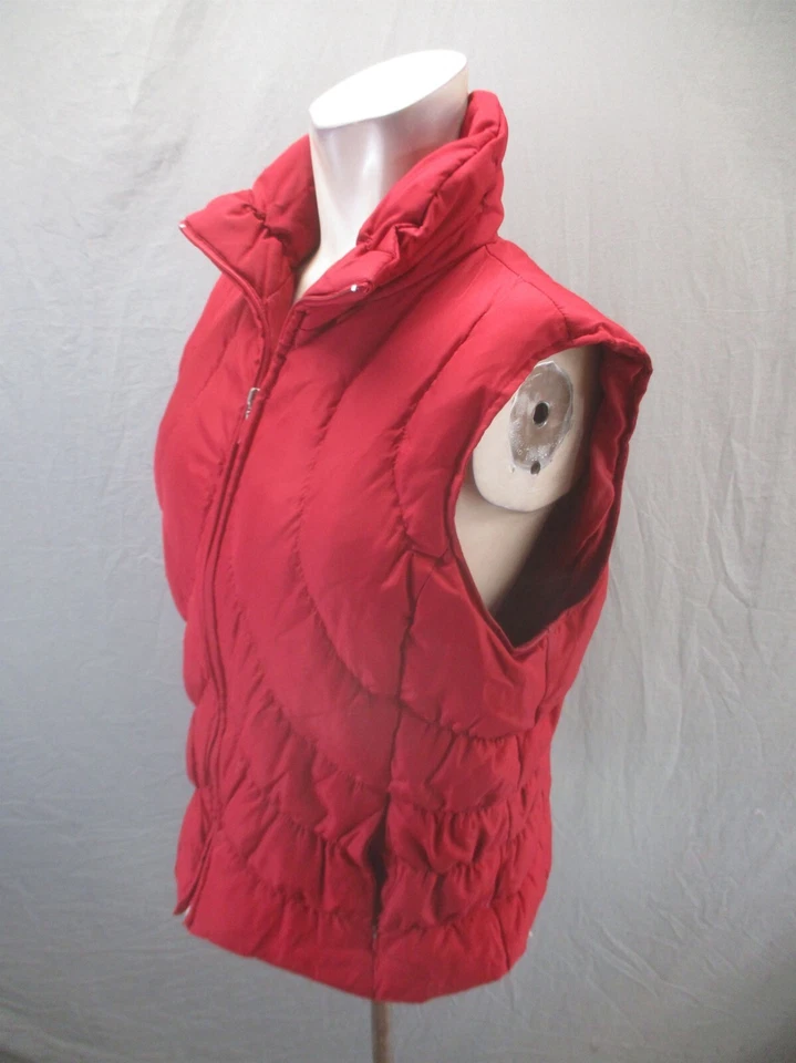 Chaleco aislante NINE WEST talla L para mujer rojo pluma cremallera completa cuello alto 801 Foto 3 de 4