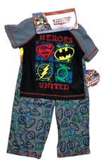 Justice League Heroes Boy's 3 Pc Pajama Set - Size 2T - NEW 32