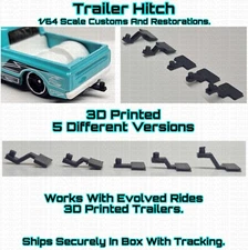 Trailer Hitch 10PC OR 30PC 3D Printed For 1/64 Scale Hot Custom Wheel Matchbox