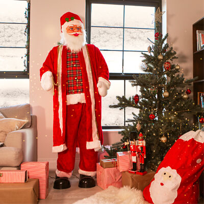 6FT ANIMIERTER WEIHNACHTSMANN LEBENSGROSS SINGEND TANZENDER WEIHNACHTSMANN DEKORATION 