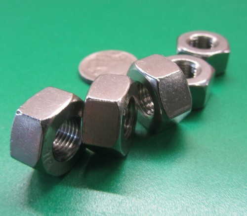 316 Stainless Hex Nut, RH, 3/8"-24 x 11/16" Width x 23/64" Height. -10 Pcs - Picture 5 of 12