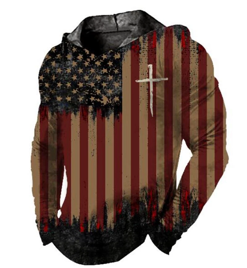 Men Hoodie Pullover USA American Flag Cross Graphic T Shirt Soft LightWeight Tee
Opens in a new wind