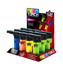Elite Brands USA Jet Flame Butane Gas Refillable Torch Lighters Bulk Pack of 12