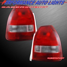 Set Of Pair Oe Style Red Clear Taillights For 1996-2000 Civic 3dr Hatchback