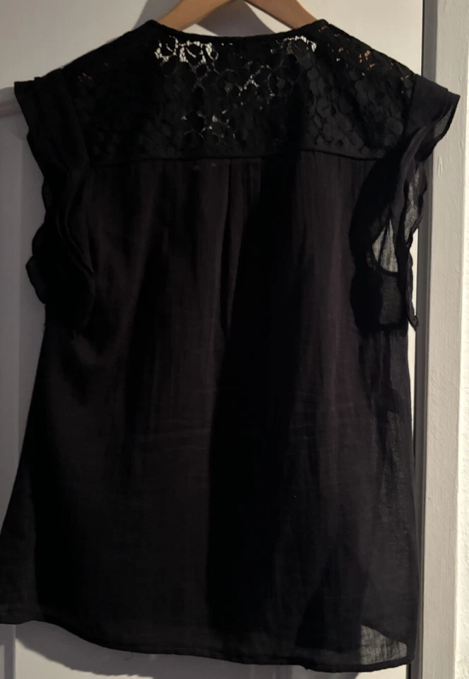 Derek Lam 超可爱黑色棉质上衣  — 第 2/4 张图片