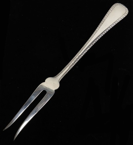 BUCCELLATI FEATHEREDGE STERLING SILVER 10 1/4" COLD MEAT FORK - Picture 2 of 3