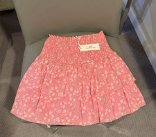 Vineyard Vines Pink Floral Smocked Ruffle Pull-On A-Line Short Skirt XXS