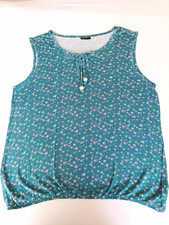 Damen Top ärmellos Blumenmuster Gr. M smarag...
