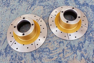 Sprite/Midget Cross Drilled and Slotted Rotors by DBA