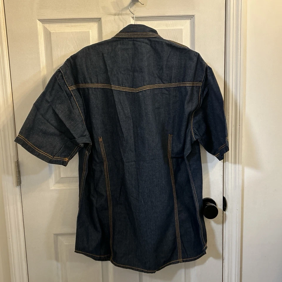 NUEVO CON ETIQUETAS True Religion Para hombres 3XL Super T Western Camisa Denim Perla A Presión Hecha en EE. UU. Foto 2 de 4