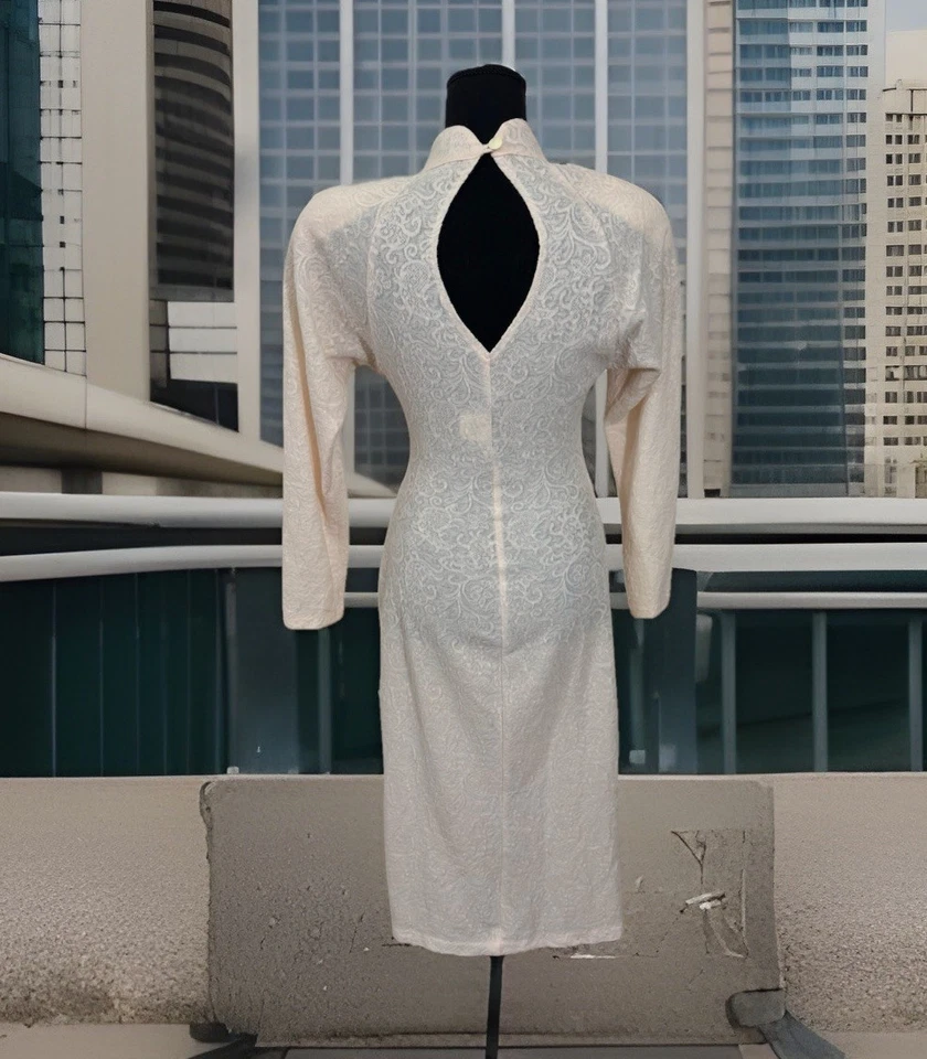 Lindo vestido lápiz recortado floral rosa bebé talla 11 All That Jazz de colección 80 EE. UU. Foto 2 de 4