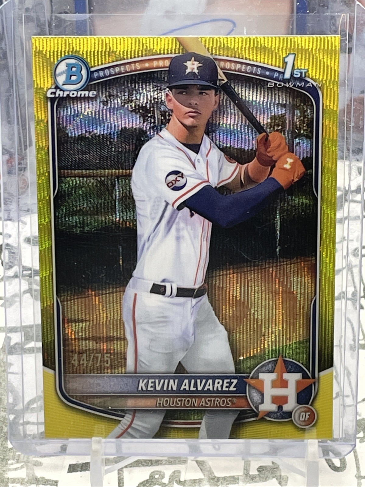 Kevin Alvarez 2025 1st Bowman Chrome Yellow Wave #/75