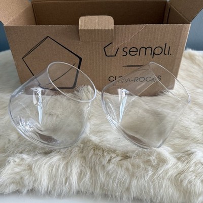 Sempli Cupa-Rocks Hand Blown Tumbler Whiskey Brandy Glasses  Set Of 2
