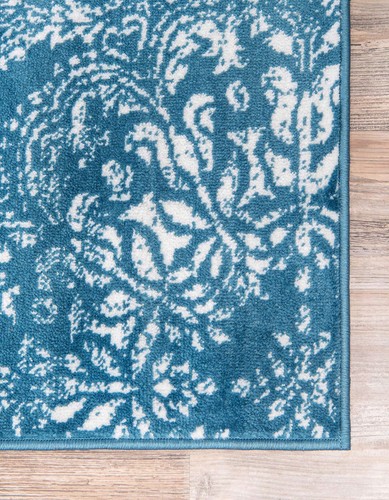 Sofia Collection Area Rug - Grand (2' 2" x 3' 1" Rectangle, Blue/ Ivory) - Picture 8 of 9