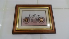 FRAMED THE PENNY FACTORY HAND ENAMELLED COIN BIKE PICTURE