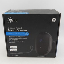 GE Cync Outdoor WIRED Smart 2K Camera (CAMODWD3MW1-1P) Black