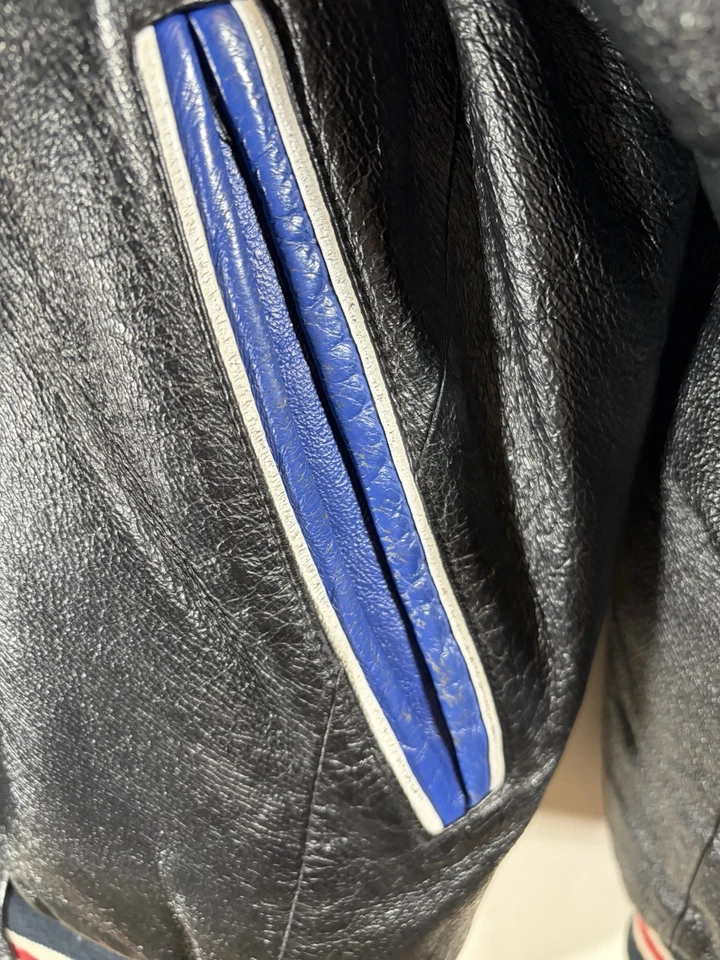 Vintage Michael Hoban Motorcycle Jacket American Flag Limited Edition Sz Medium - Image 3 of 4