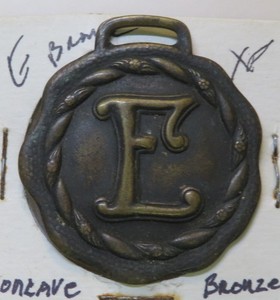 Vintage Brass Metal Horse Harness Bridle Medallion with Initial "E"