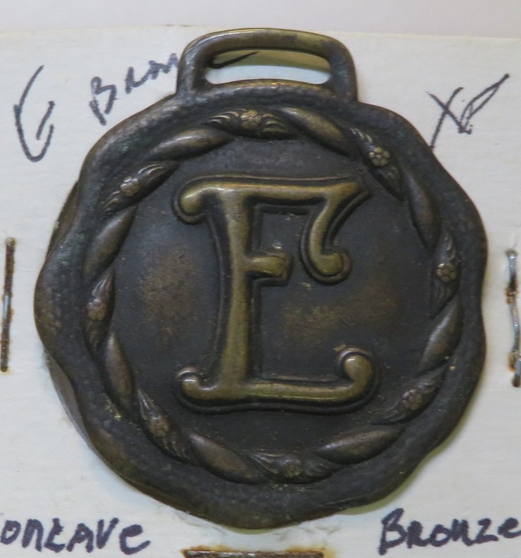Vintage Brass Metal Horse Harness Bridle Medallion with Initial "E"