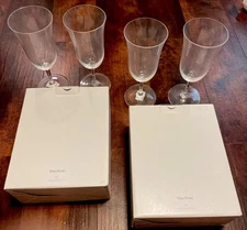 4 Vera Wang WEDGWOOD Classic Iced Beverage Crystal Goblets Glasses Water Tea