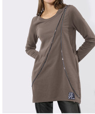 629341 Witt Weiden Damen Sweat Shirt Sweatshirt Longshirt taupe NEU Gr. 36 - 54
