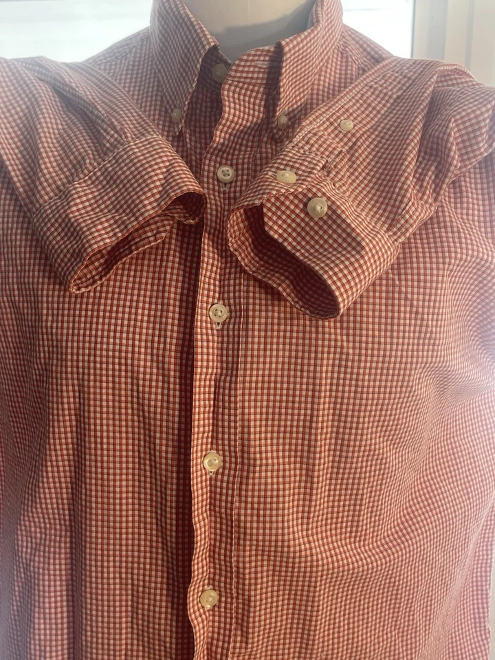 Camisa xadrez masculina manga longa Nautica tamanho 16 34/35 botão frontal 100% algodão - Imagem 2 de 4