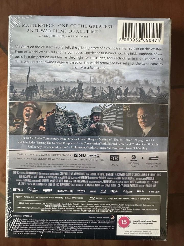 All Quiet On The Western Front(2022)– Limited Edition 4K UHD+Blu Ray MEDIABOOK - Image 2 of 4