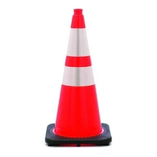 Traffic Cone, Night Or High Speed Roadway (45 Mph Or Higher), 7 Lb, Reflective,