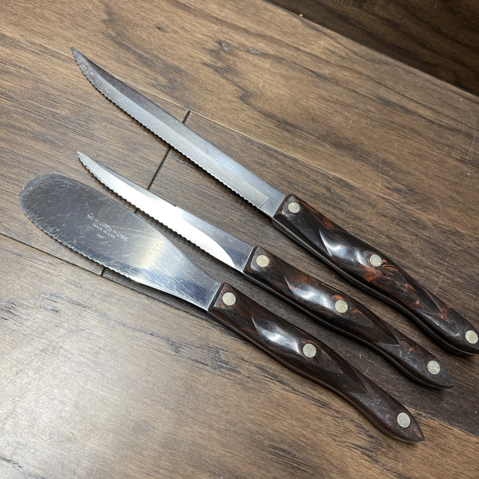 Cutco Knive Bundle 1768, 1721 & 1729 Brown Handles