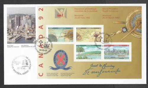 VERY RARE CANADA FDC FIRST DAY COVER 1407ai MONTREAL SIGNATURE S/S VERY FINE