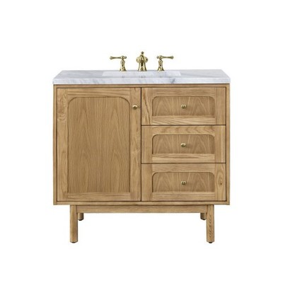 36'' James Martin Laurent 545-V36-LNO-3CAR Vanity Cabinet Carrara Marble Top