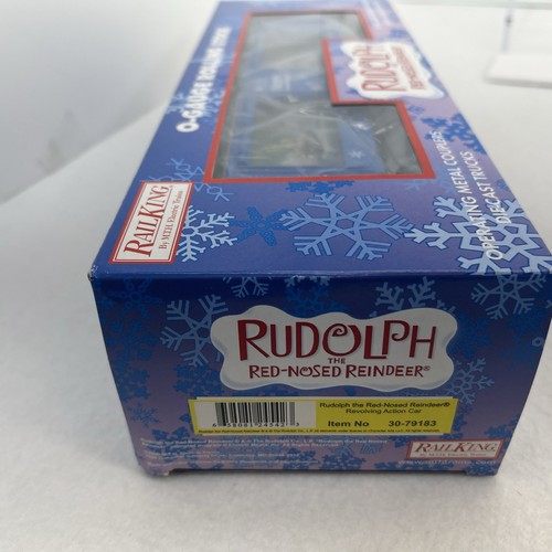 MTH RailKing 30-79183 Rudolph Red Nosed Reindeer Christmas Action Car New O - Picture 14 of 16