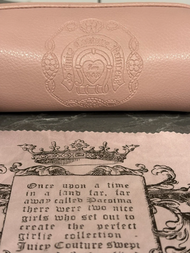 Y2K Juicy Couture Mini Barril Tootsie Roll Bag Cartera Gafas de sol Bolsa Maquillaje Foto 3 de 4