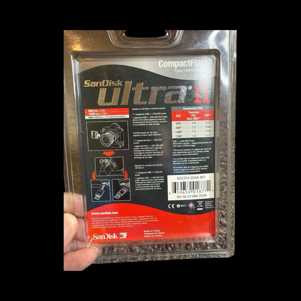 SanDisk Ultra II 2.0 GB CompactFlash (Type I) Memory Card – NEW Sealed – NOS - Image 2 of 2