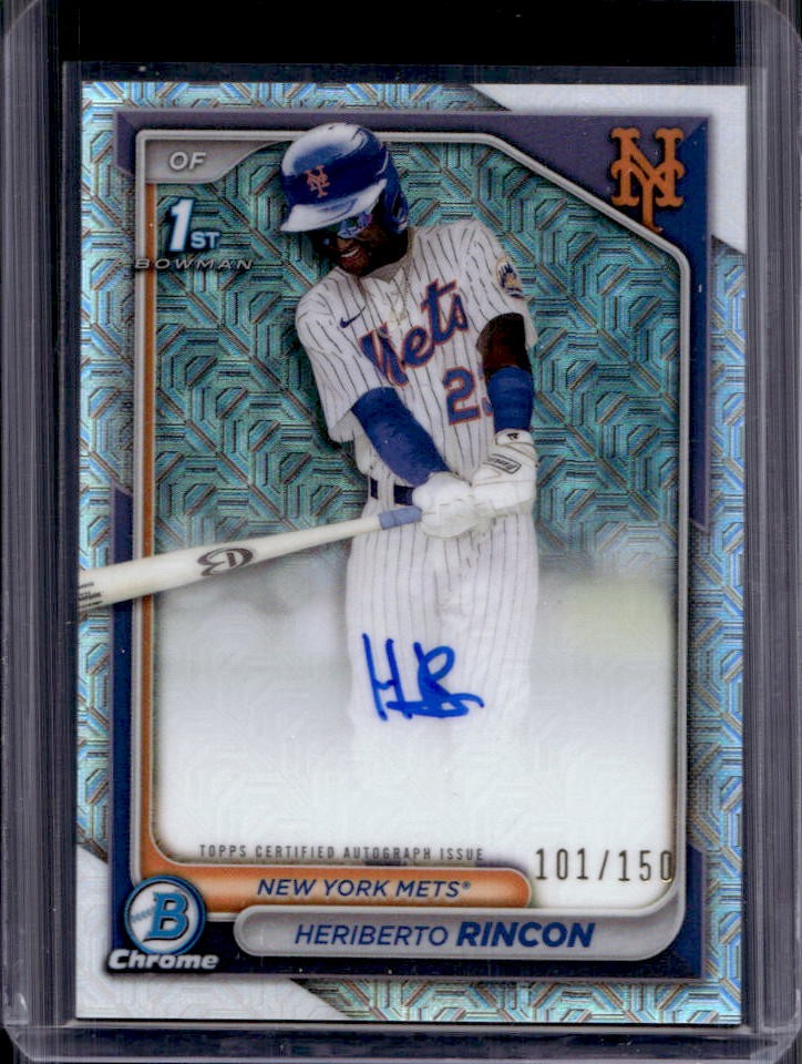 2024 Bowman Chrome Heriberto Rincon Auto HTA Choice Refractor 1st #101/150