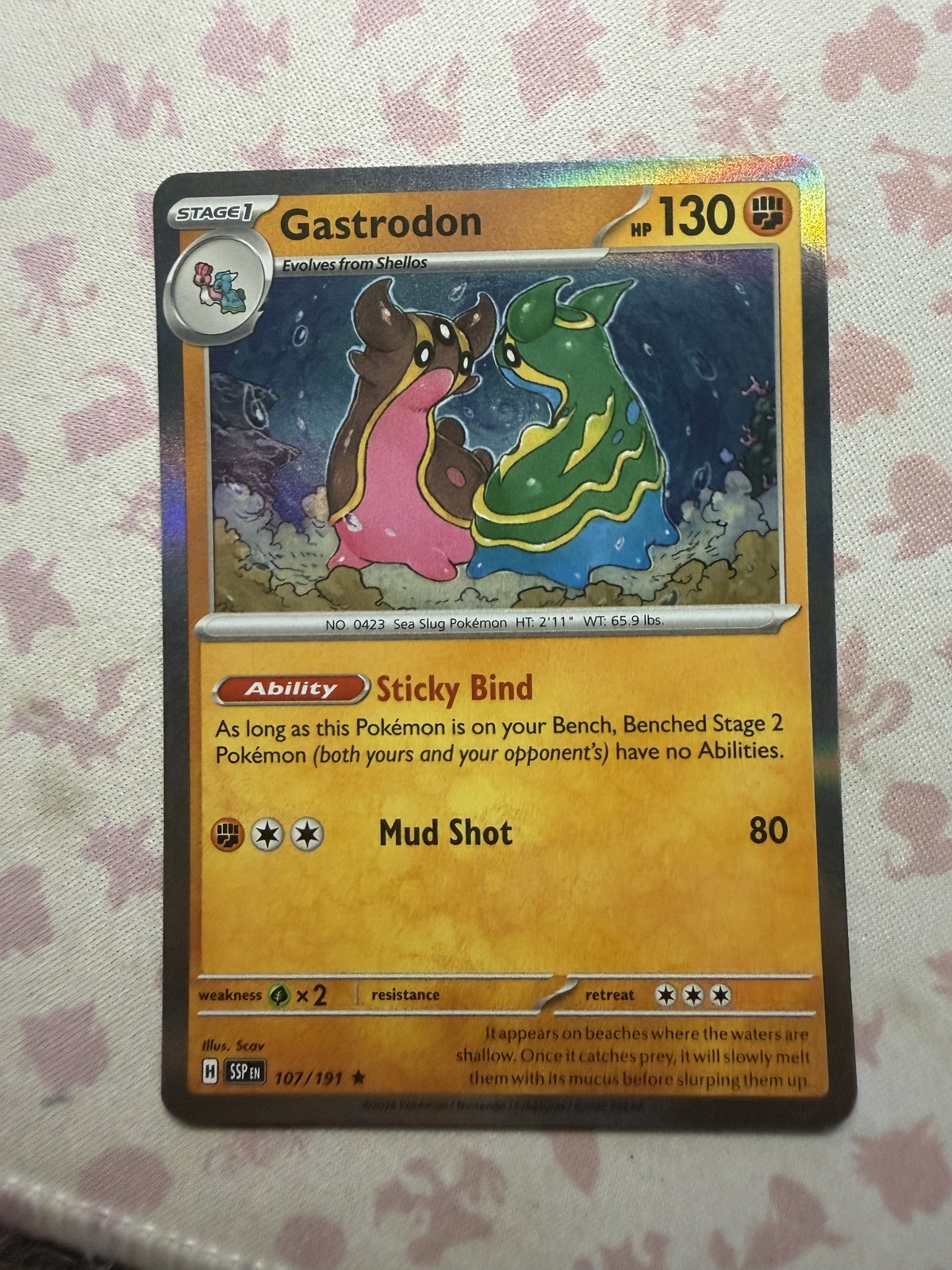 Gastrodon Rare SV08: Surging Sparks 107/191 NM holo