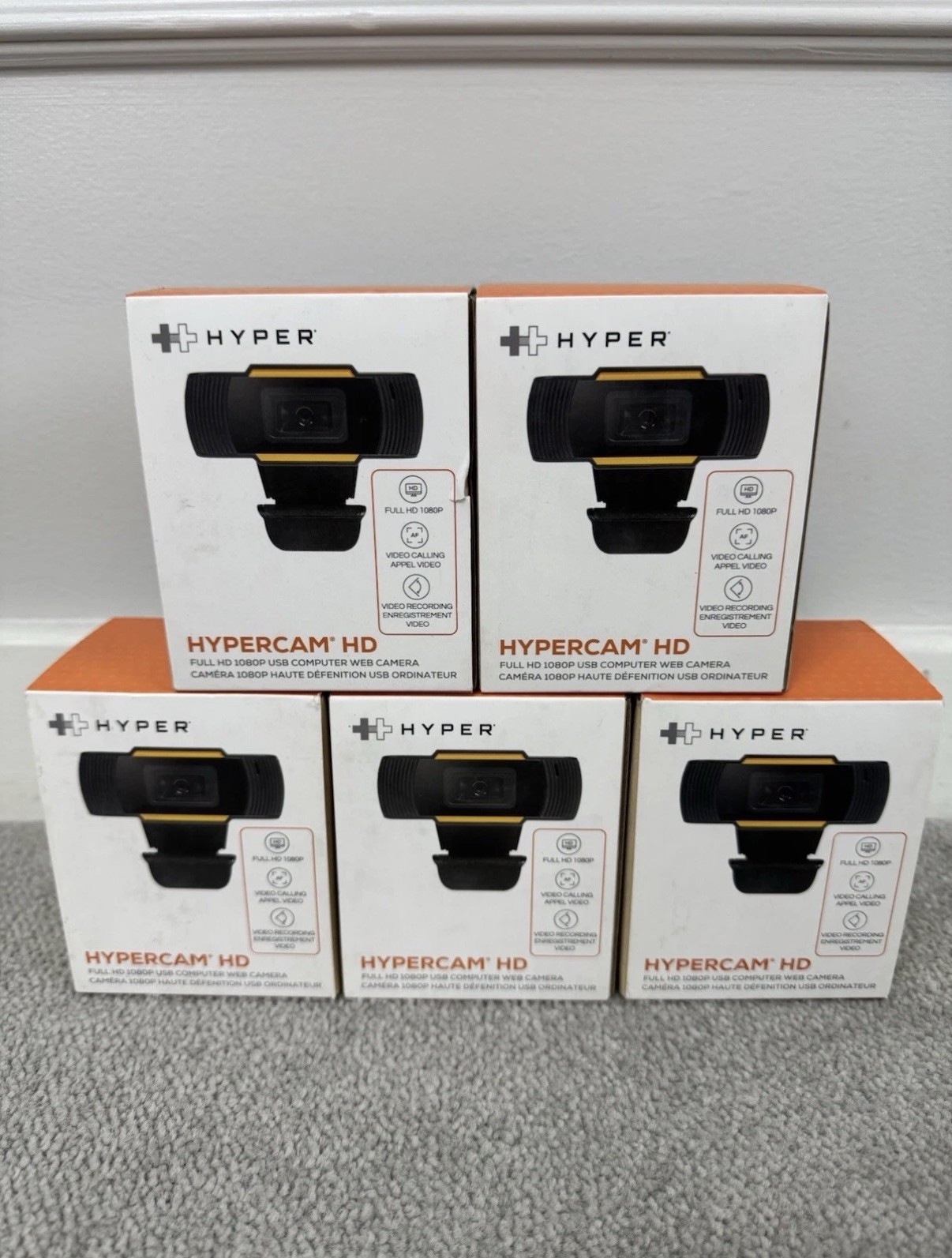 5x USB Webcam Full HD 1080p w/ Mic & Auto Focus –Streaming Camera for PC Mac