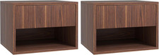 Set 2 Comodini Sospesi in MDF, Comodini per Camera Da Letto Con Ripiano Inferior