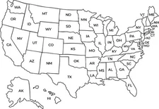 Map of USA Poster, USA Map Wall Art Printable USA Map USA Map Printable