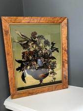 Reverse Painting On Glass In A Maple Frame- Victorian