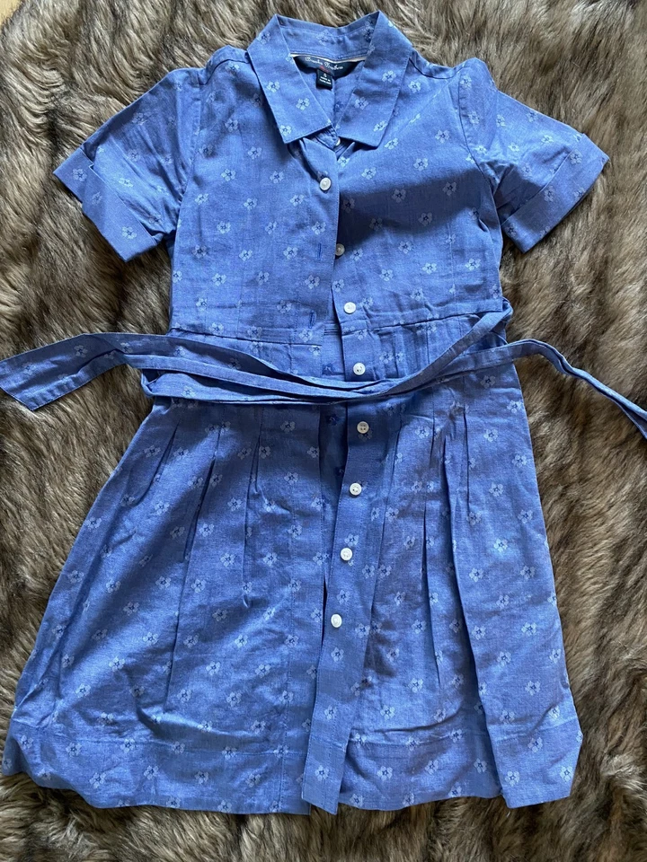 Brooks brothers girls blue floral a line dress size 6 - Image 2 of 4